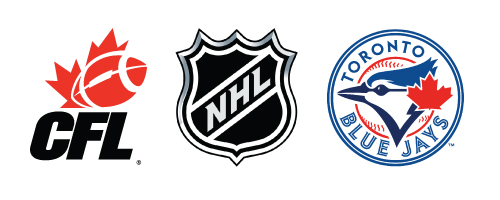 CFL, NHL and Toronto Blue Jay's Logo
