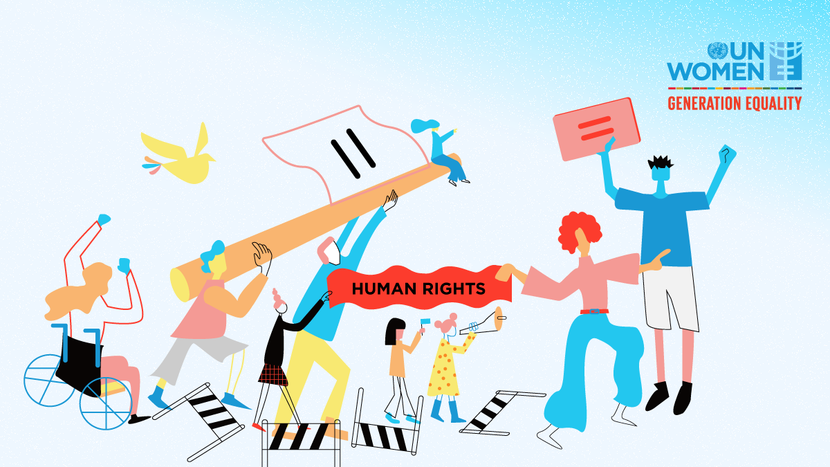 un human rights banner