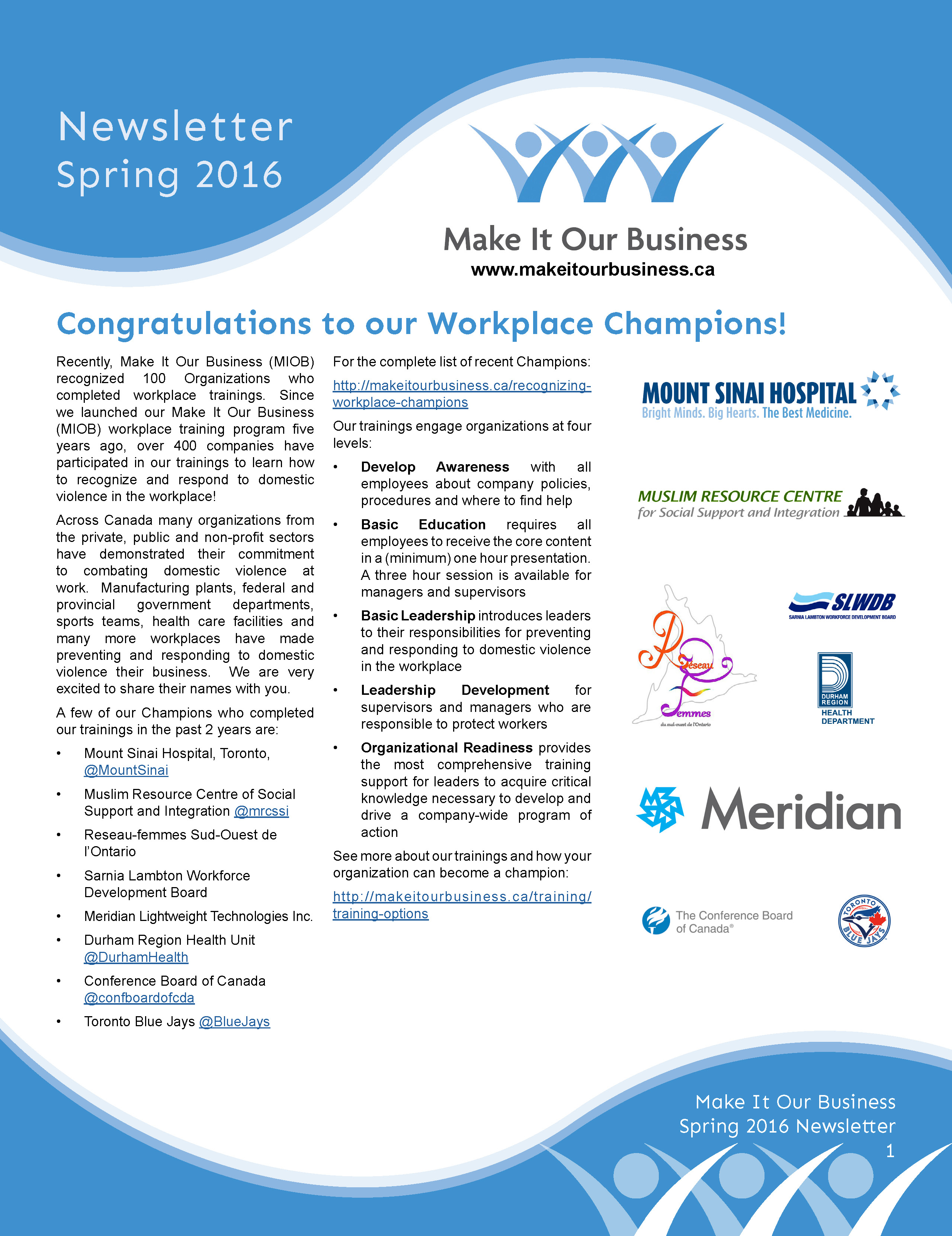 Spring 2016 Newsletter